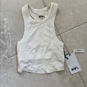 Madewell Women's Cream Ribbed Tank Top